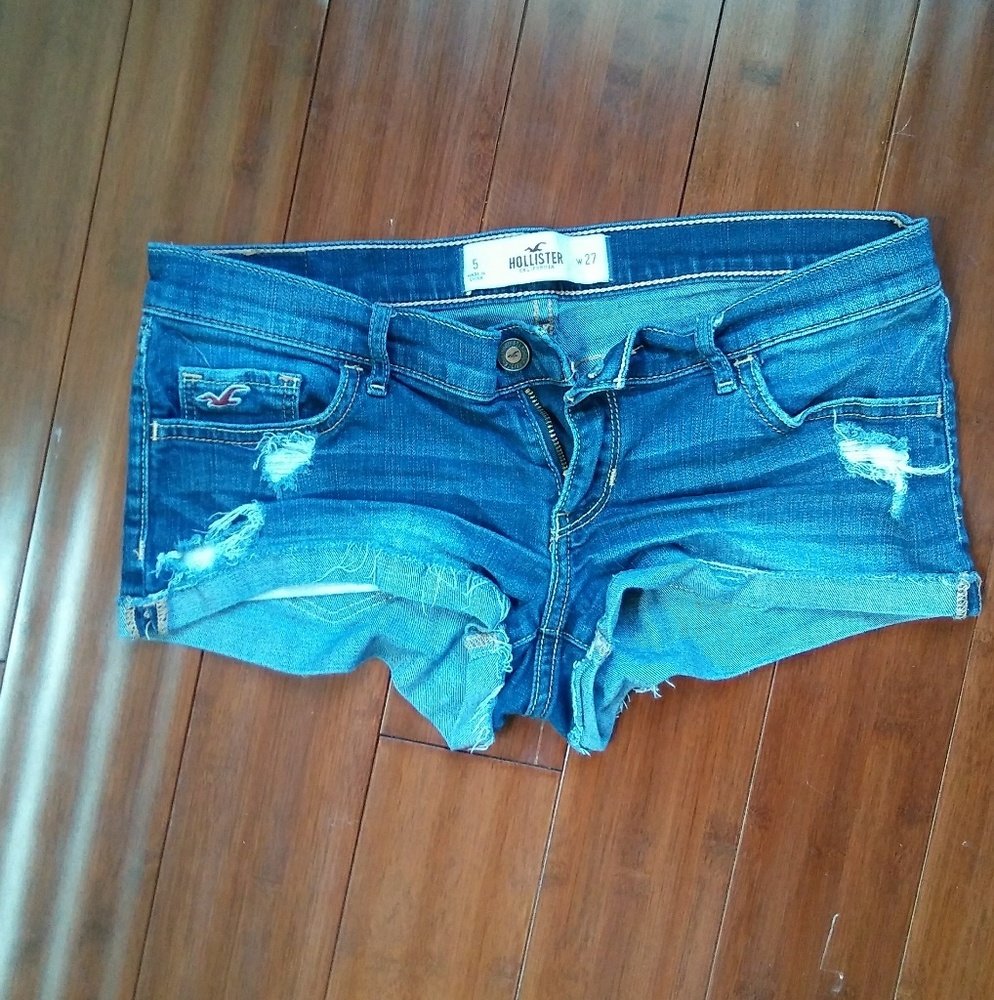Distressed Hollister denim shorts